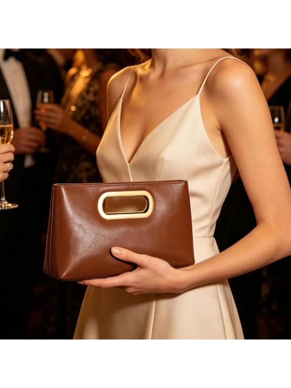 Chic Women's Evening Clutch Handbag with Detachable Chain Strap - Perfect for